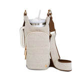 HYDROBAG HANDLE DARK OATMEAL CANVAS vegan leather strap