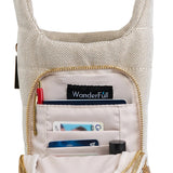 HYDROBAG HANDLE DARK OATMEAL CANVAS vegan leather strap