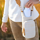 HYDROBAG Oatmeal Canvas Vegan leather strap bag