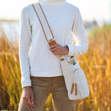 HYDROBAG Oatmeal Canvas Vegan leather strap bag