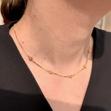 NEW WAVE HANGING 5 CHIPS CORAL AND BEIGE NECKLACE
