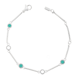 NEW WAVE TURQUOISE 3 CHIPS BRACELET SILVER