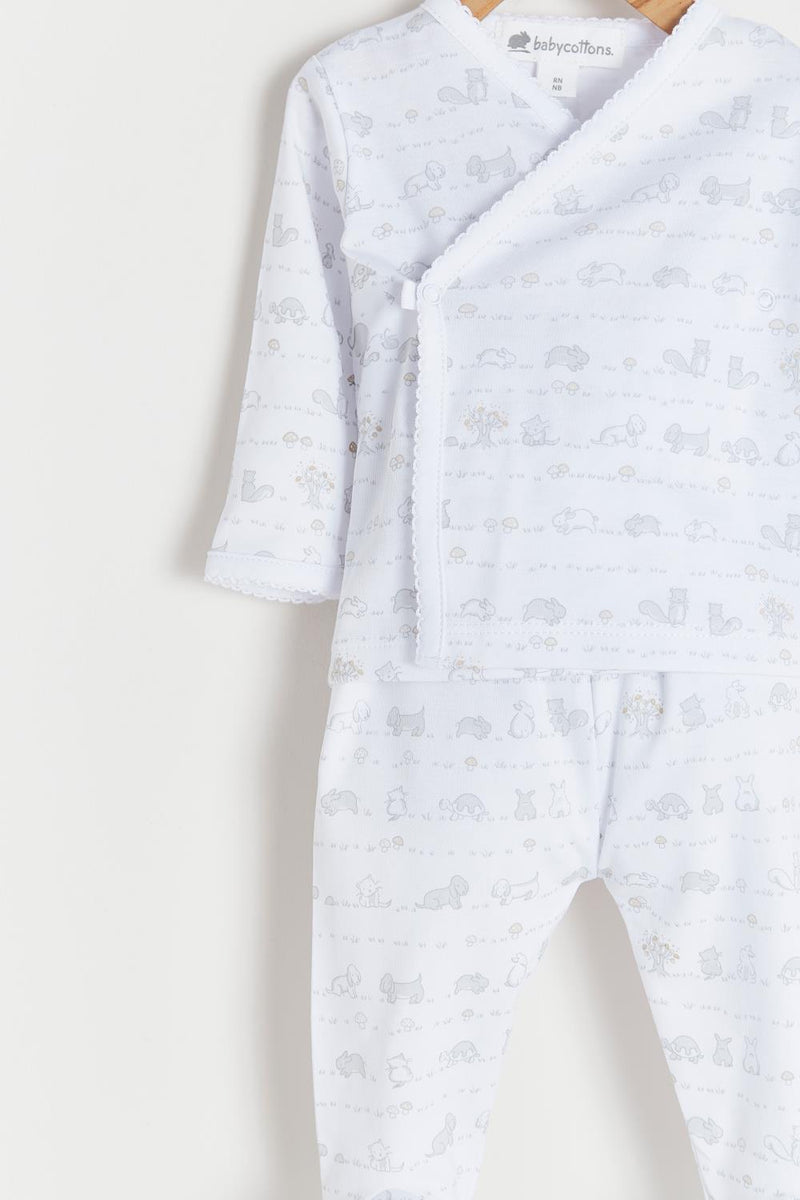 Pijama Set batita in the woods gris