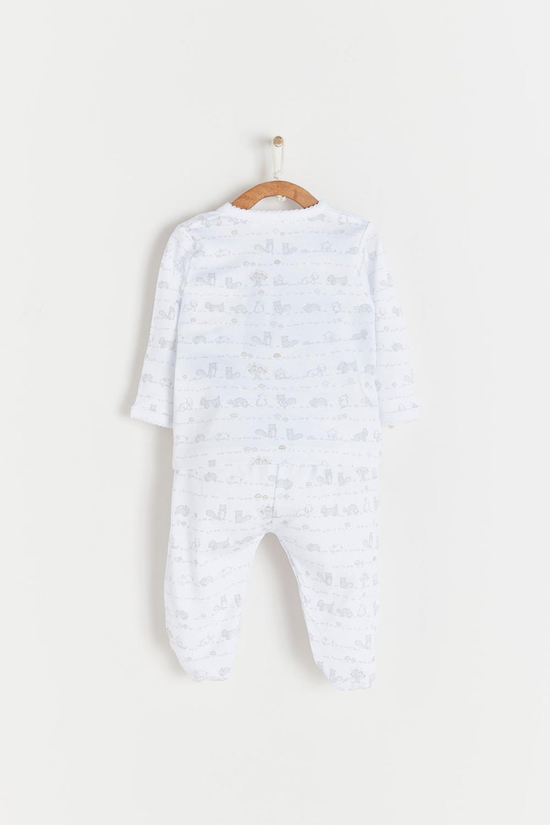 Pijama Set batita in the woods gris