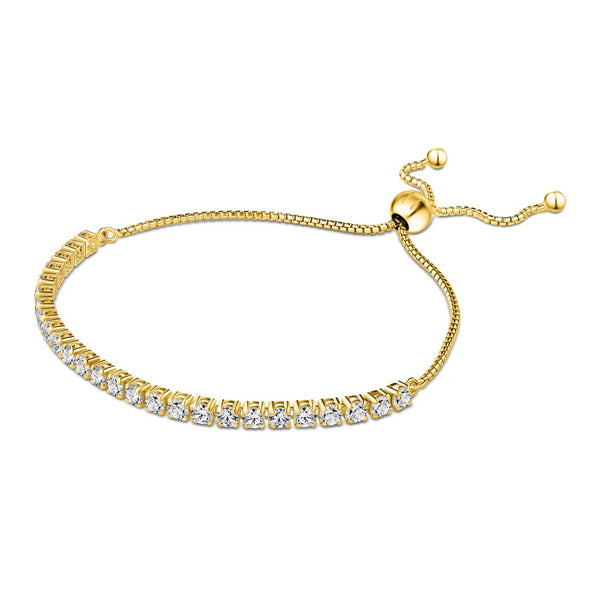 BRACELET ITALY HALF TENNIS WHITE STONE GOLD