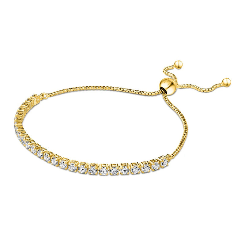 BRACELET ITALY HALF TENNIS WHITE STONE GOLD