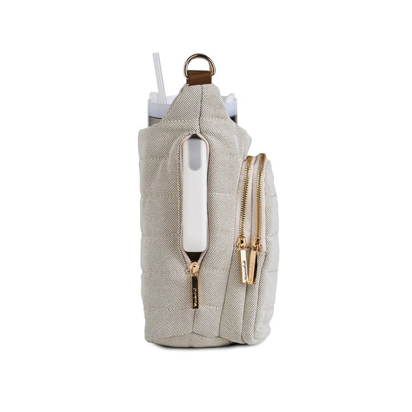 HYDROBAG HANDLE DARK OATMEAL CANVAS vegan leather strap