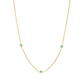 NEW WAVE TURQUOISE 3 CHIP NECKLACE GOLD