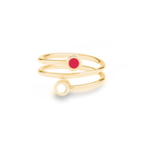 NEW WAVE GOLD RED AND WHITE CHIP DOUBLE RING GOLD