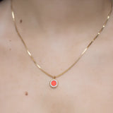 OCEAN CORAL CHIP WITH ZIRCONIA NECKLACE