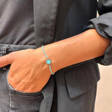 OCEAN TURQUOISE CHAIN TURQUOISE CHIP BRACELET SILVER