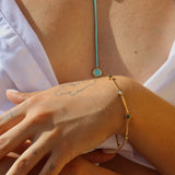 NEW WAVE TURQUOISE AND WHITE 5 CHIPS BRACELET