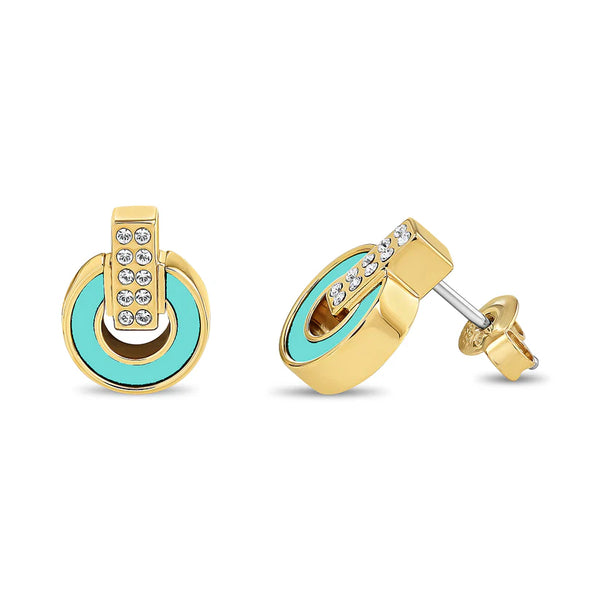 NEREIDA TURQUOISE CHIP WITH ZIRCONIA EARRINGS
