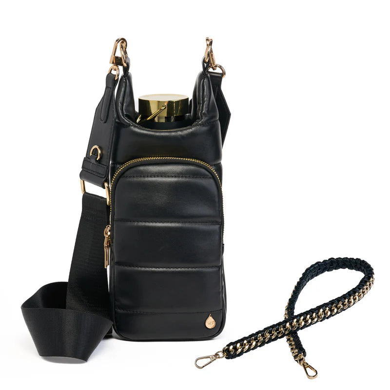 HYDROBAG Black Vegan leather bottle bag