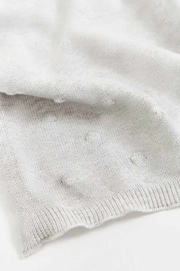 MANTA TEJIDA MY FIRST KNIT GRIS