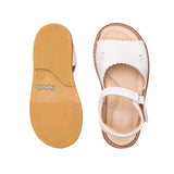 Sandal w/scallop  white niña