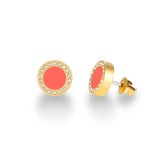 OCEAN CORAL CHIP EARRINGS WITH ZIRCONIA