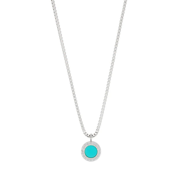 OCEAN TURQUOISE CHIP WITH ZIRCONIA NECKLACE