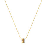 WEWA BOA CHAIN 3 RINGS NUTSHELL CHIP WITH ZIRCONIA NECKLACE