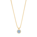 OCEAN POWDER BLUE NECKLACE GOLD WITH ZIRCONIA