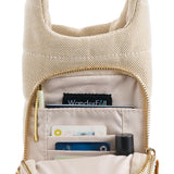 HYDROBAG Oatmeal Canvas Vegan leather strap bag