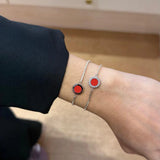 OCEAN RED CHIP BRACELET WITH ZIRCONIA SILVER