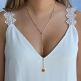 OCEAN RED CHIP LARIAT