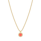 OCEAN CORAL CHIP WITH ZIRCONIA NECKLACE