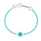 OCEAN TURQUOISE CHAIN TURQUOISE CHIP BRACELET SILVER