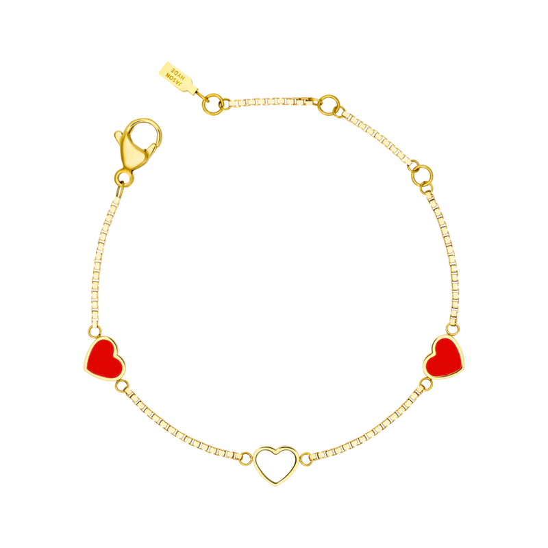 AMARE RED AND WHITE CHIPS TRIO BRACELET