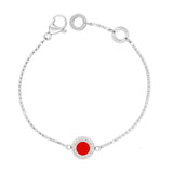 OCEAN RED CHIP BRACELET WITH ZIRCONIA SILVER
