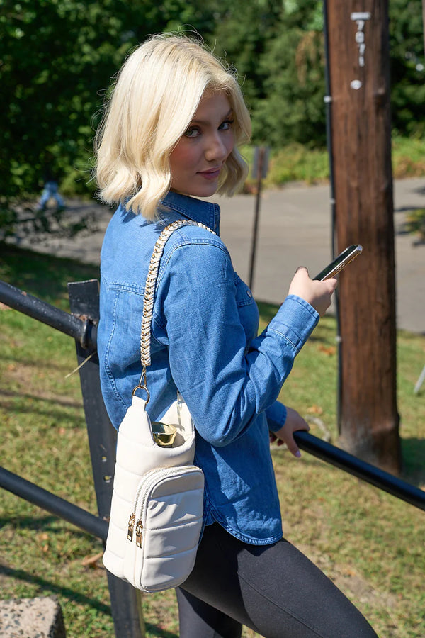 HYDROBAG Ivory Vegan leather bottle bag