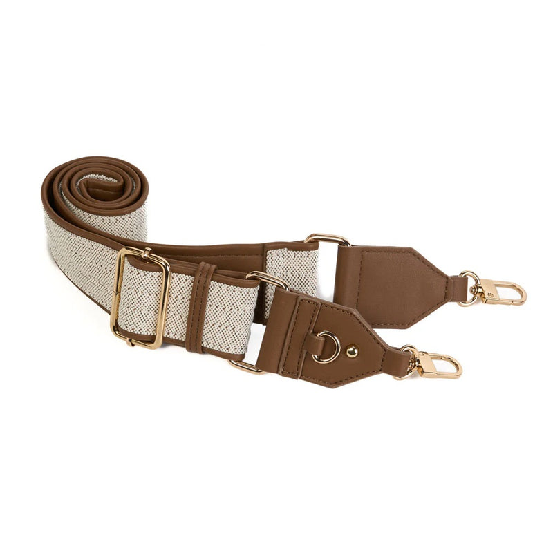 HYDROBAG HANDLE DARK OATMEAL CANVAS vegan leather strap
