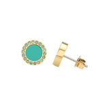 OCEAN TURQUOISE CHIP WITH COLORED ZIRCONIA EARRINGS