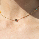 NEW WAVE TURQUOISE 3 CHIP NECKLACE GOLD