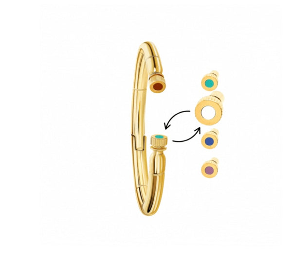 SEACAP TURQUOISE CHIP BANGLE WITH EXCHANGABLE CAPS