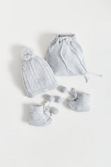 SET GORRO+BOOTIE  STARS GRIS