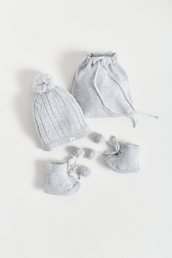 SET GORRO+BOOTIE  STARS GRIS