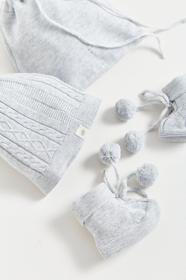 SET GORRO+BOOTIE  STARS GRIS