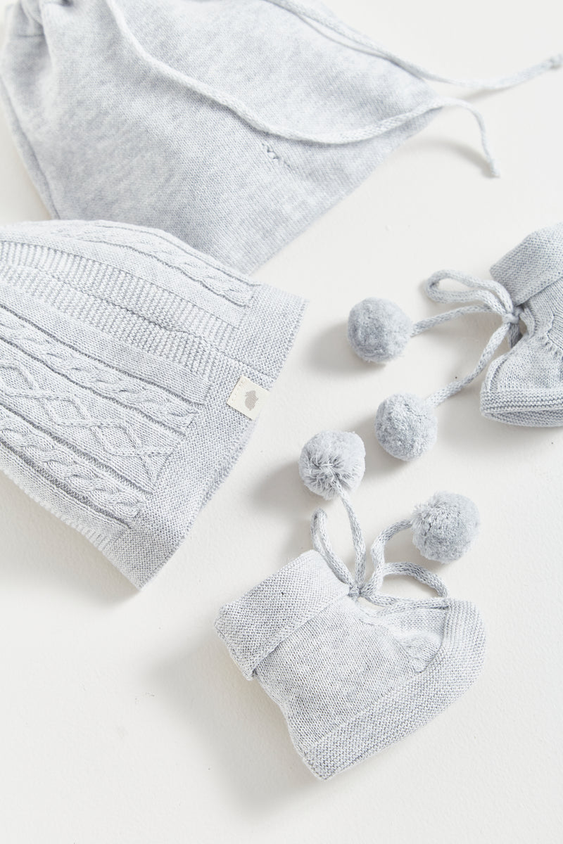 SET GORRO+BOOTIE  STARS GRIS
