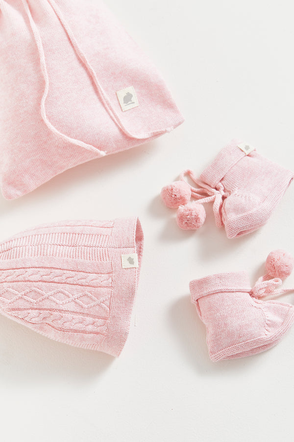 SET GORRO+BOOTIE  STARS ROSA