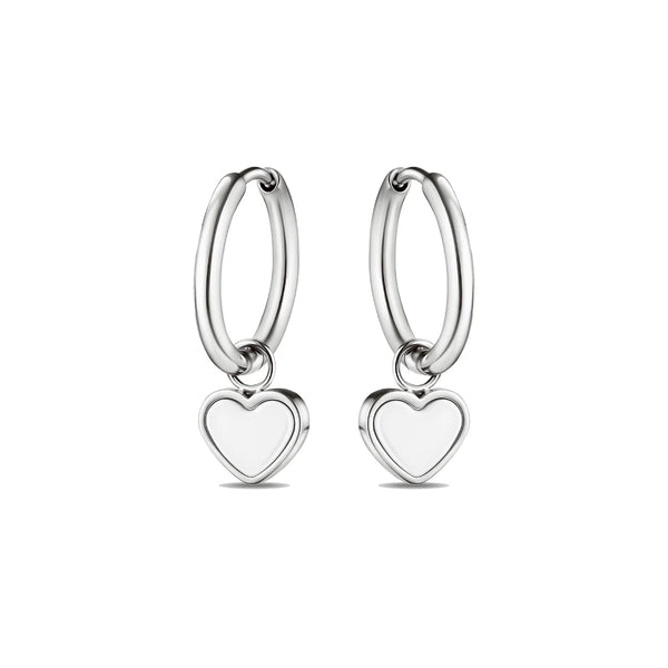 AMARE HOOPS HANGING WHITE SILVER