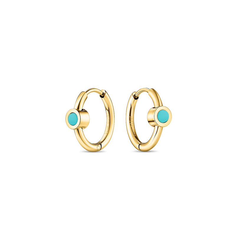 NEW WAVE HUGGIES TURQUOISE CHIP EARINGS