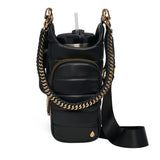 HYDROBAG Black Vegan leather with handle bottle bag
