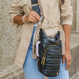 HYDROBAG Black Vegan leather with handle bottle bag