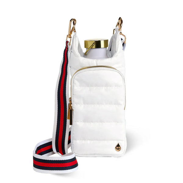 HYDROBAG Neoprene stripe white Red strap bottle bag