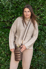 HYDROBAG chocolate Brown shiny bottle bag