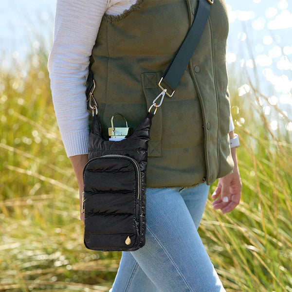 HYDROBAG Black Shiny gold hardware bottle bag