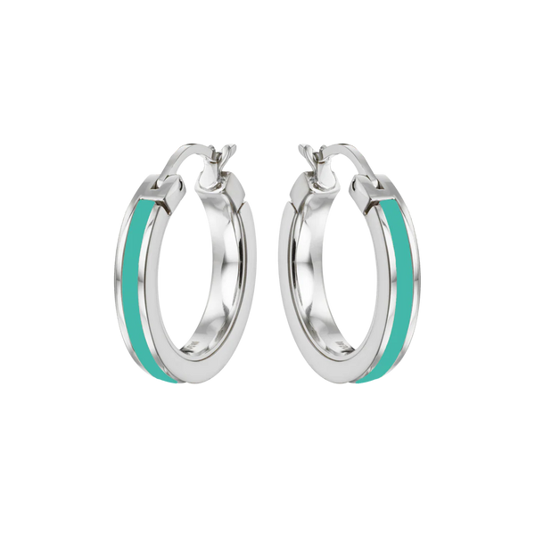 WEWA SINGLE TURQUOISE HOOPS SILVER