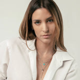 OCEAN TURQUOISE CHIP NECKLACE SILVER